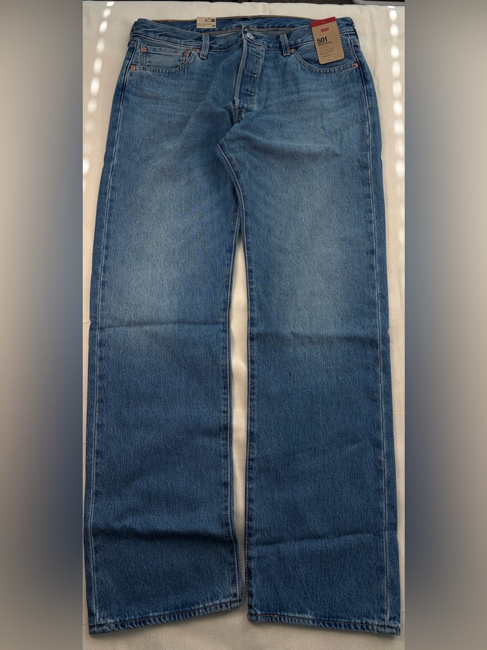 Levi's 501 Original Fit Men's Jeans Med Wash Blue NWT Straight Sizes 36x34
